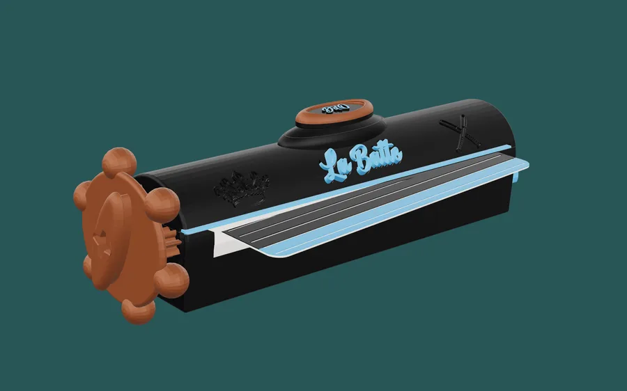 The closed roller: the hand gear turns quarter by quarter and the support winds inside